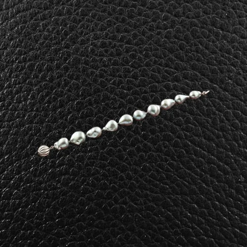 Bracelets For Vintage Lovers-Silver Baroque Pearl Bracelet