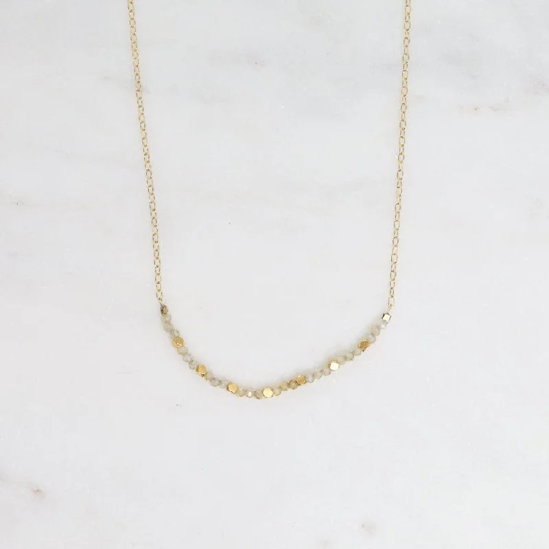 Beautiful Gold Bar Necklaces For Simple Glam-Citrine & 18k Gold Vermeil Cubes Arc Necklace