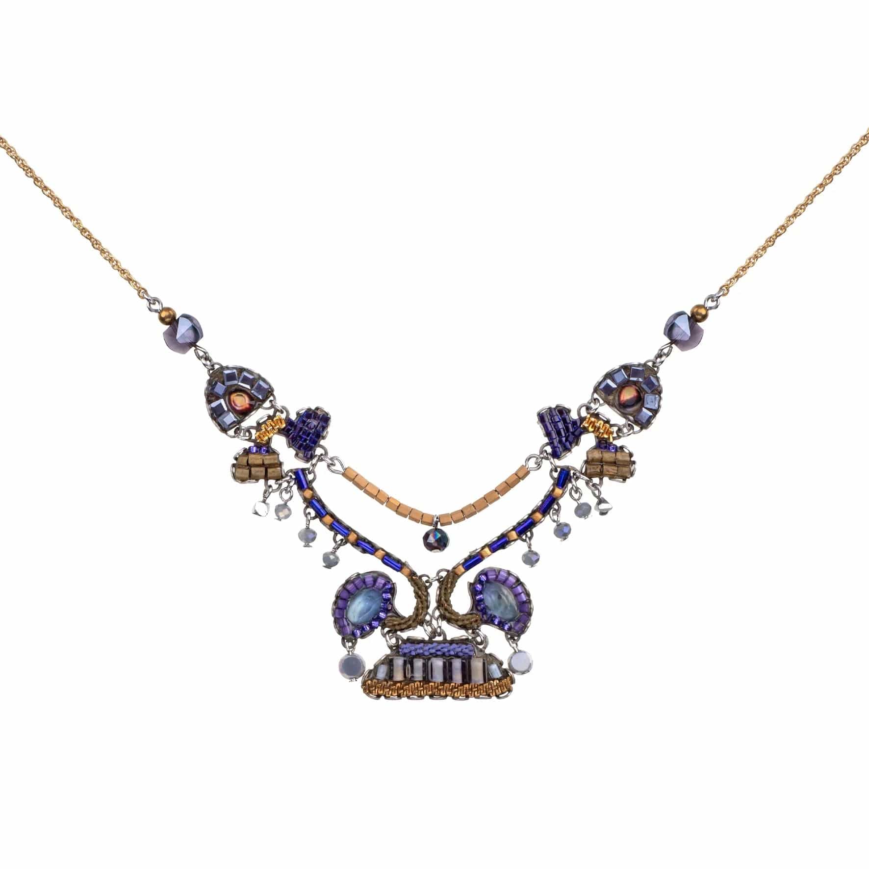 Trendy Beaded Necklaces For Summer Vibes-Mystical Grape Emico Necklace