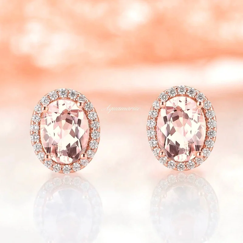 Beautiful Silver Drop Earrings For Wedding-Iris Morganite Earrings- 14K Rose Gold Vermeil