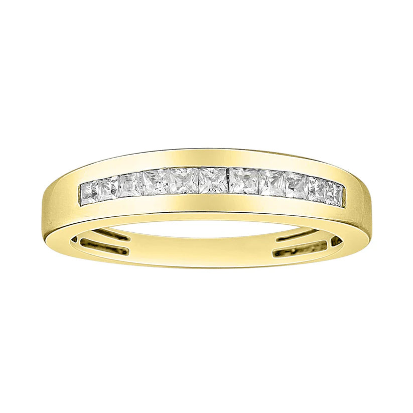 Men’s Personalized Rings For Custom Jewelry-Diamond  Princess-Cut Wedding Band Ring (14K)