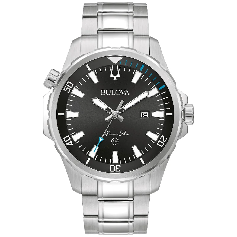 Watches With Luxe Touch-Bulova Performance Marine Star Mens Watch Stainless Steel