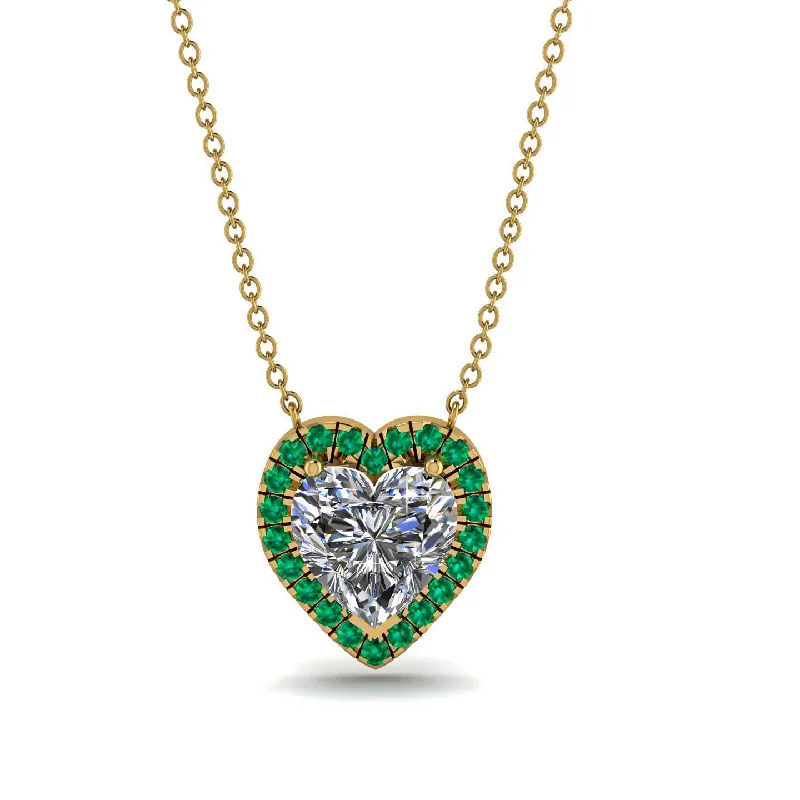 Elegant Wedding Necklaces For Bridal Glam-4.7Ct Diamond Halo Heart Necklace - Jaylene No. 16