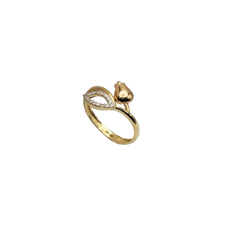 Customizable Birthstone Rings For Gifts-Flower Ring (14K)