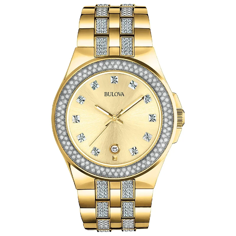 Watches With Heartfelt Messages-Bulova Mens Phanton Watch Two Tone