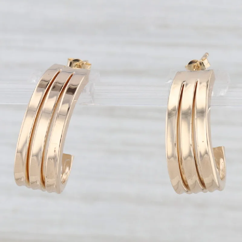 Elegant Crystal Earrings For Special Occasions-14k Yellow Gold J Hook Lightweight Earrings