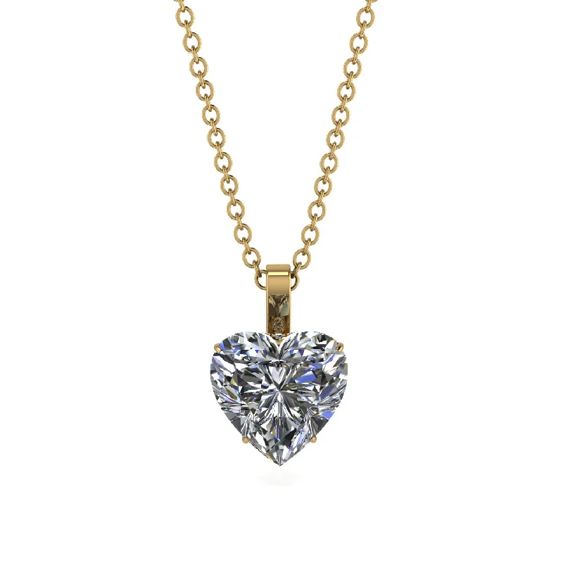 Sparkling Gold Necklaces For Glamorous Fashion-Heart Diamond Necklace - Noelle No. 1