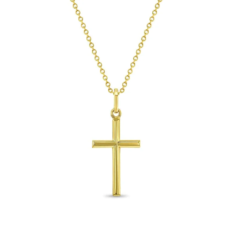 Handmade Necklaces For Women-14k Classic Stick Cross Baby Pendant Necklace