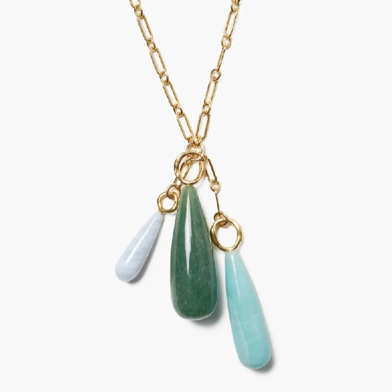 Trendy Pendant Necklaces For Casual Days-Castillo Pendant Necklace in Green Mix