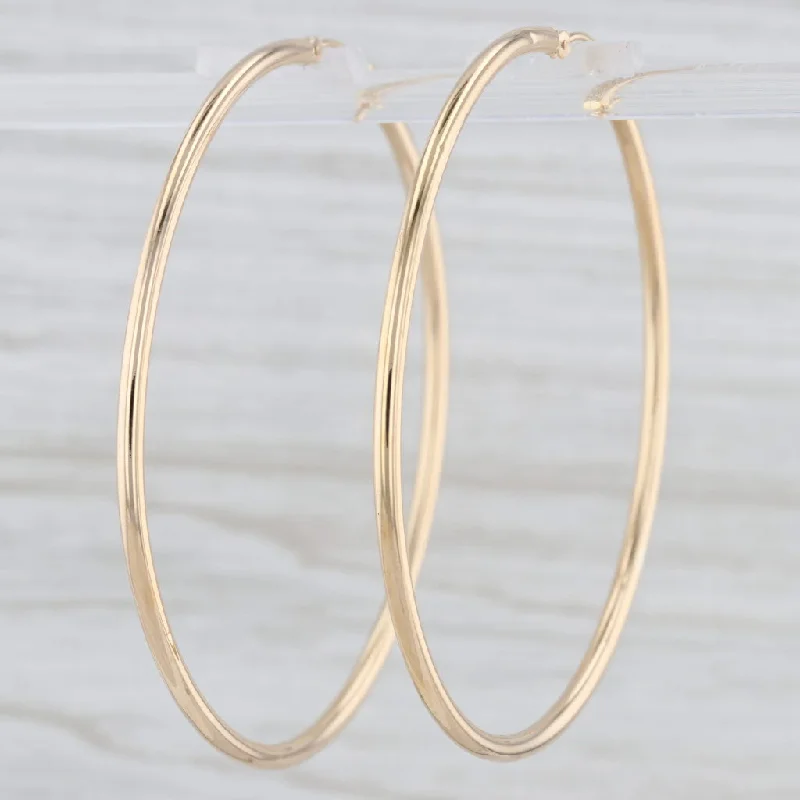 Chunky Hoop Earrings For Everyday Wear-Large Round Hoop Earrings 18k Yellow Gold Snap Top 54.1mm