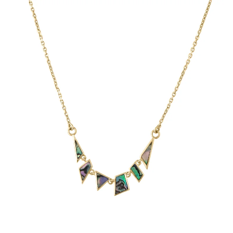 Trendy Choker Necklaces For Party Wear-Tesserae Abalone Mother Of Pearl Mini Necklace