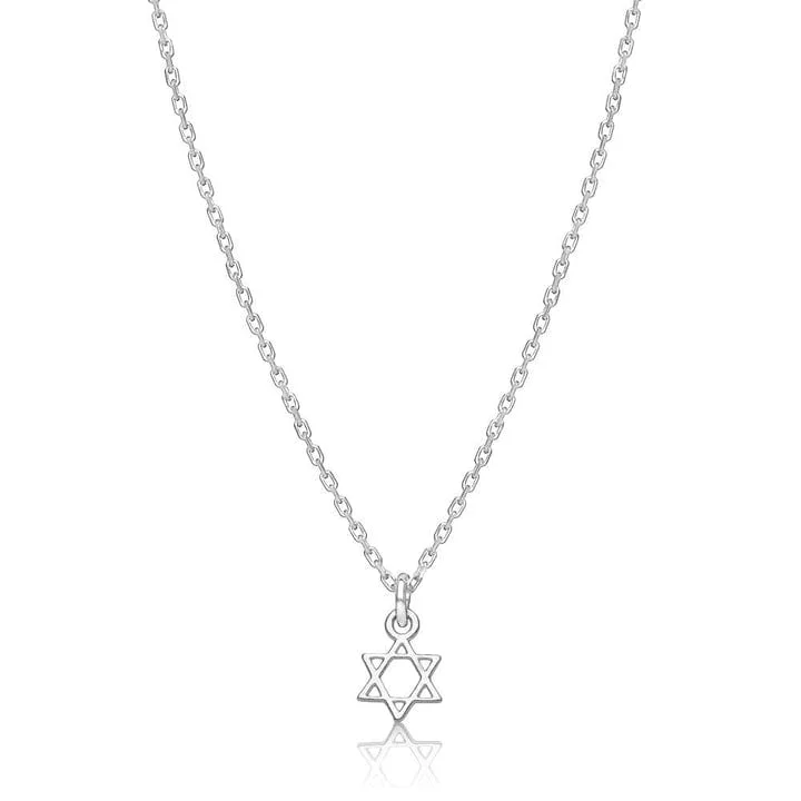 Long Gold Necklaces For Elegant Fashion-Mini Star of David Necklace