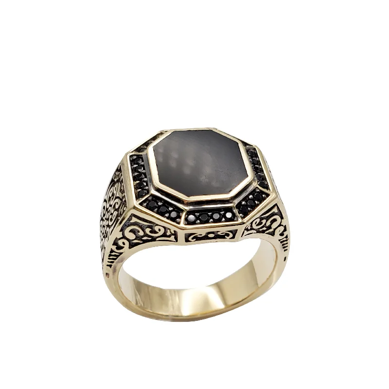 Custom Men’s Rings For Personalized Style-Black Onyx Men's Ring (14K)