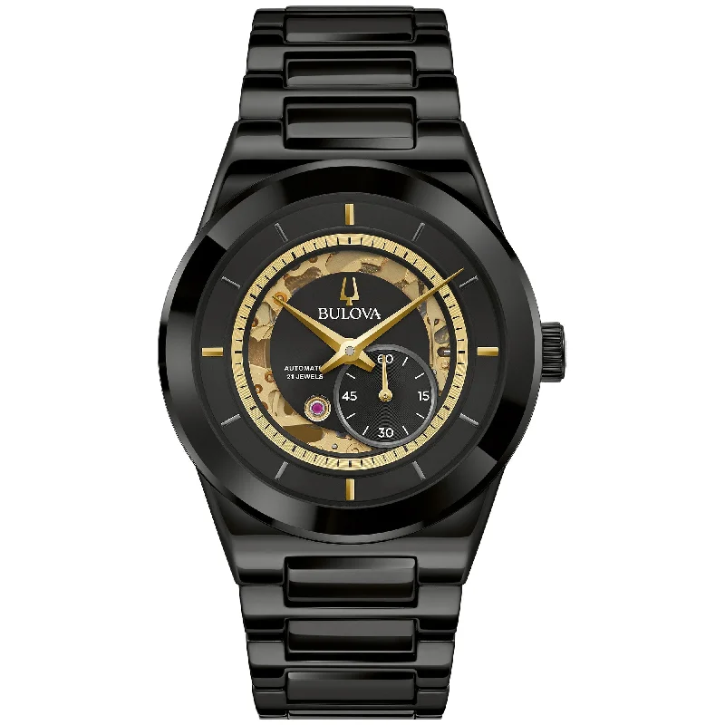 Watches For Everyday Glam-Bulova Modern Modern Mens Watch Ceramic & Stainless Steel