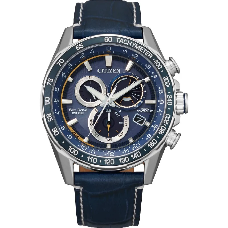 Watches With Feather Details-CITIZEN Eco-Drive Sport Luxury PCAT Mens Stainless Steel