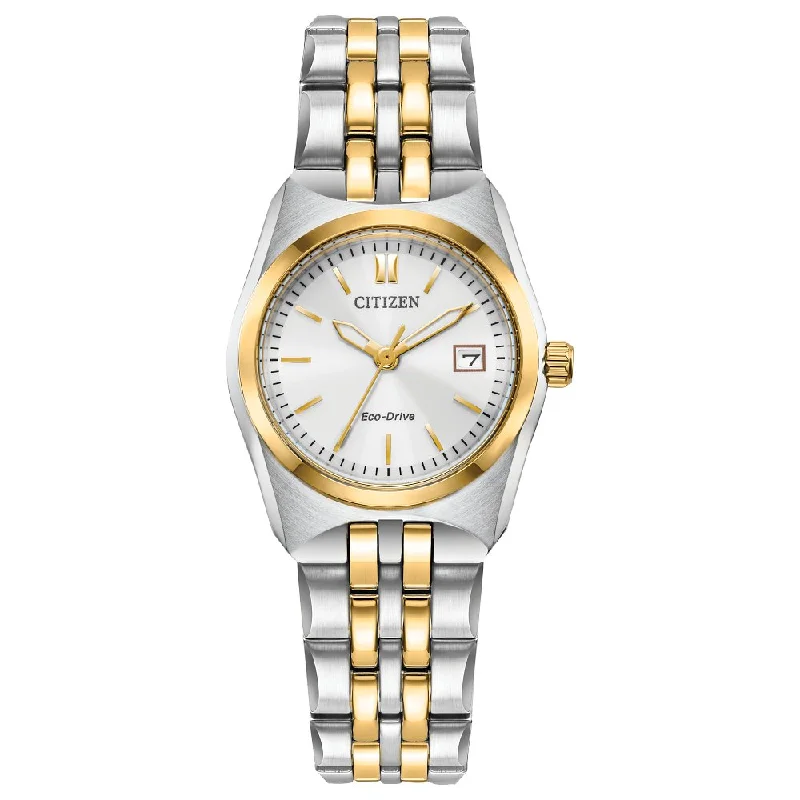 Watches With Birthstone Gems-CITIZEN Eco-Drive Dress/Classic Eco Corso Ladies Stainless Steel