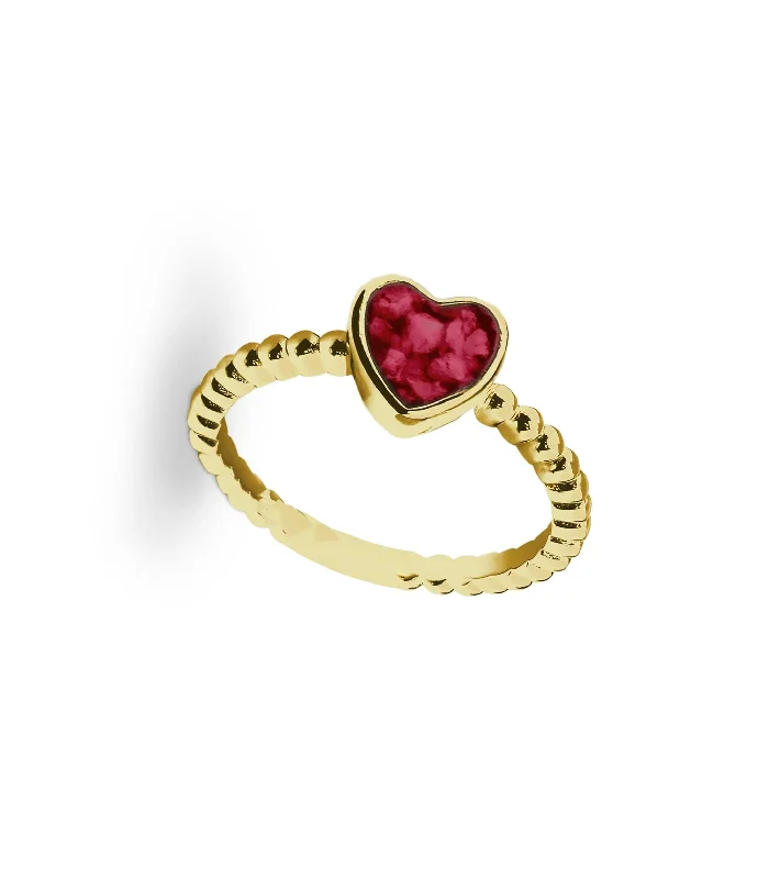 Unique Men’s Wedding Rings For Special Occasions-CZ Heart Beaded Ring (14K)