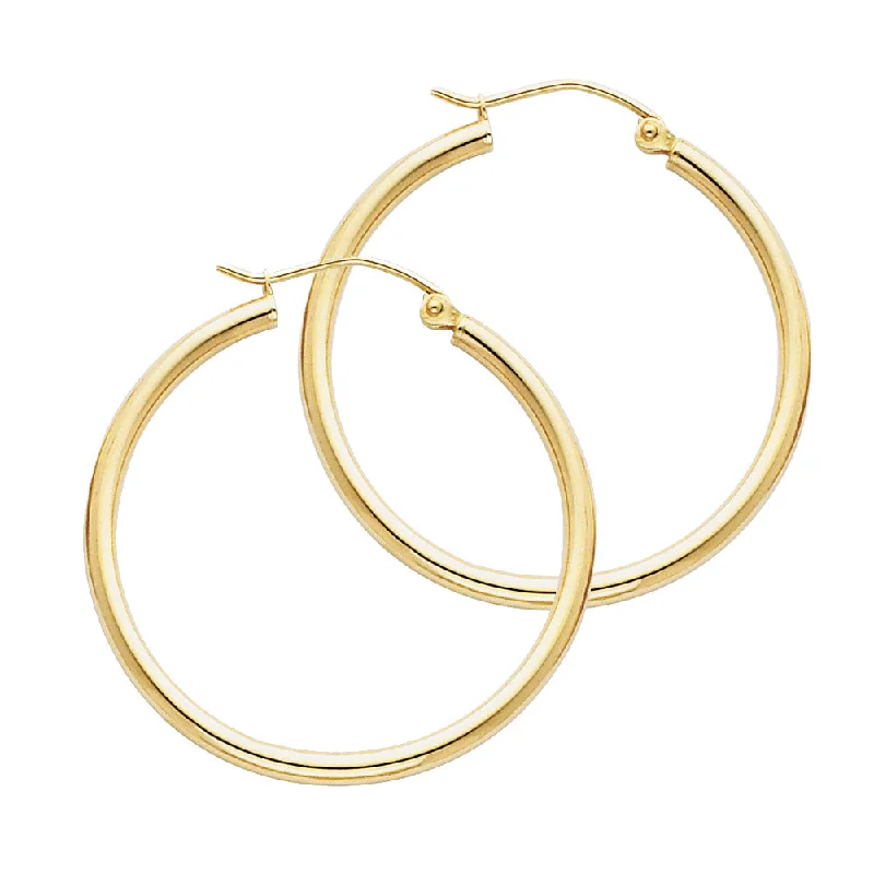 Chic Vintage Earrings For Everyday Wear-14K Gold Hoop Earrings