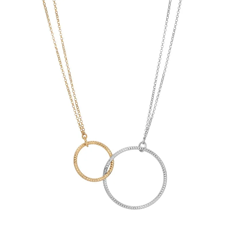 Simple Gemstone Necklace For Everyday Glam-Sterling Silver & Gold Plated Harmonic Necklace