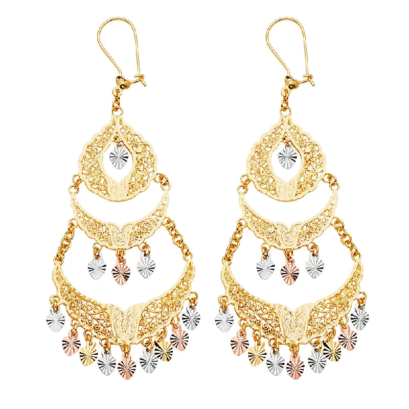 Bold Gold Earrings For Fashion Forward-14K Chandelier Earrings