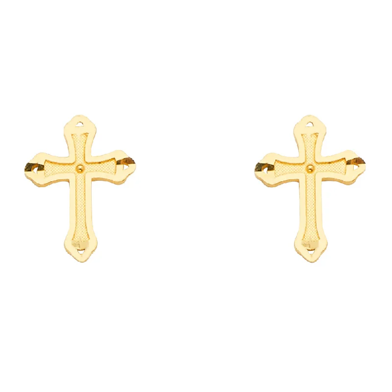 Dazzling Crystal Earrings For Elegant Style-14K Cross Earrings