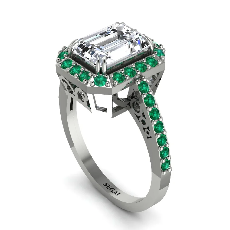 Fashionable Statement Wedding Rings For Brides-Emerald Cut Diamond Vintage-Inspired Engagement Ring - Addilyn No. 18