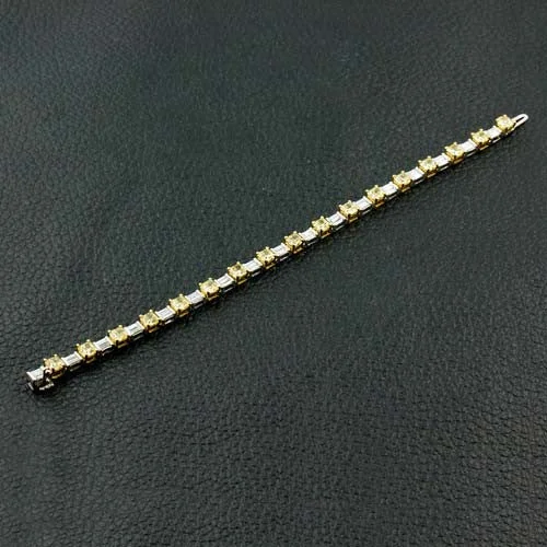 Bracelets For Dazzling Looks-Yellow & White Diamond Bracelet