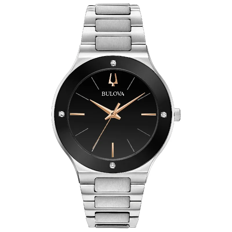 Watches With Fashionable Details-Bulova Modern Modern Mens Watch Stainless Steel