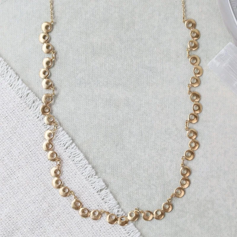 Beautiful Gold Chain Necklaces For Weddings-18k Vermeil Scalloped Bubbles Necklace