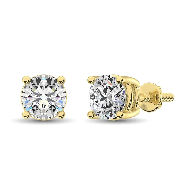 Modern Minimalist Earrings For Every Day-14K Yellow Gold 1/10 Ct.TY. Premium Diamond Stud Earrings