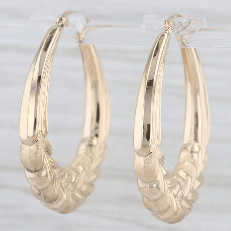 Hoop Earrings For Fashion Enthusiasts-Acacia Hoop Earrings 14k Yellow Gold Snap Top Oval Hoops