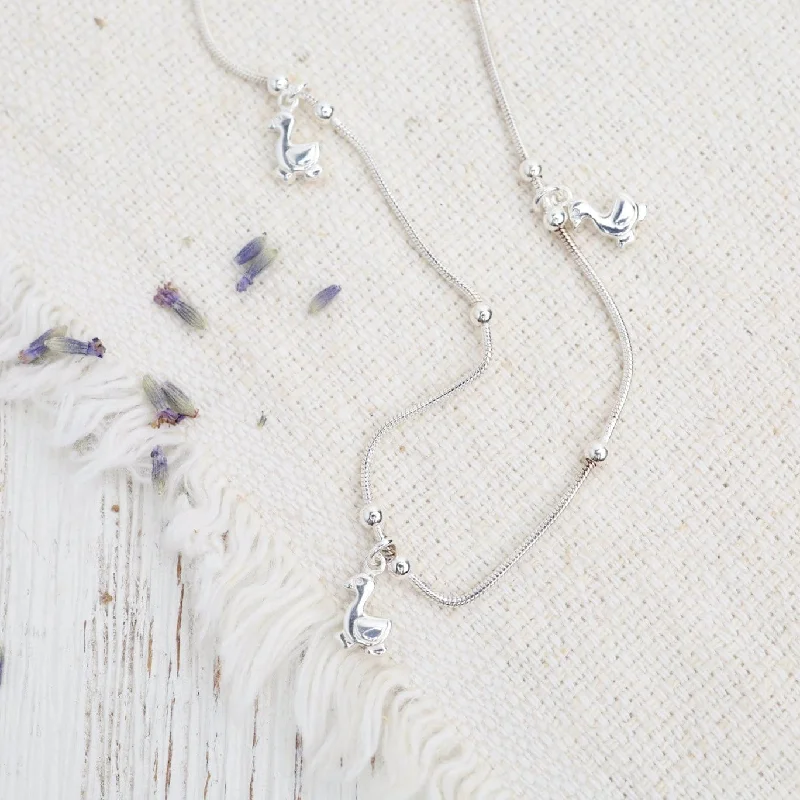 Statement Name Necklaces For Personalized Gifts-Sterling Silver Little Duck Necklace