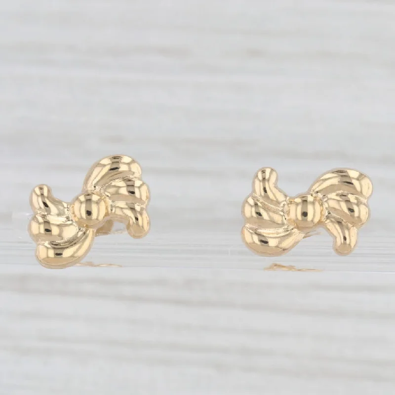 Luxury Gold Earrings For Weddings-Box Stud Earrings 18k Yellow Gold Pierced Studs