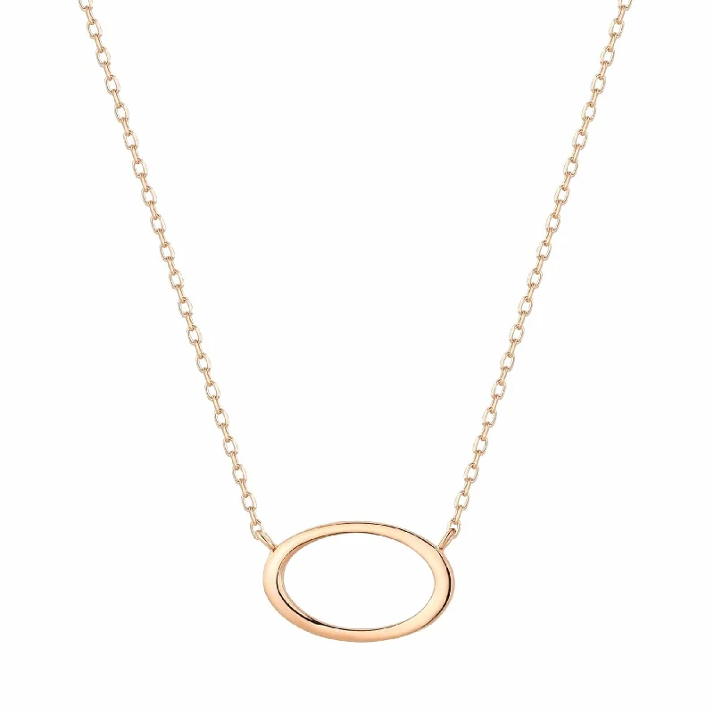 Modern Chain Necklaces For Trendy Style-Gold Open Oval Necklace