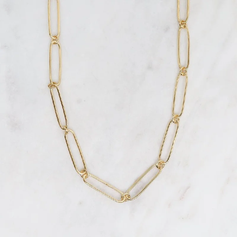 Classic Gold Pendant Necklaces For Formal Wear-14k Gold Vermeil Square Link Necklace