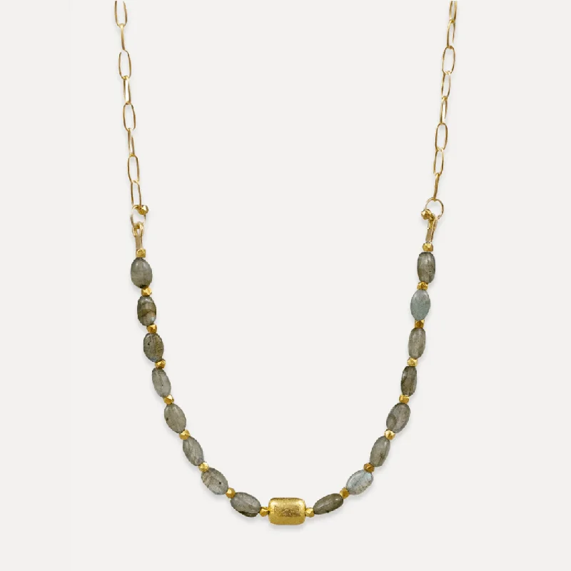 Gorgeous Chain Necklaces For Formal Occasions-Labradorite Echo Necklace