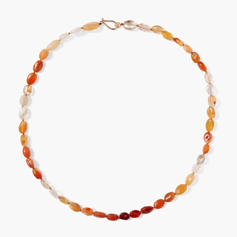 Bold Resin Bar Necklaces For Fashion Forward-14k Fire Opal Bead Necklace