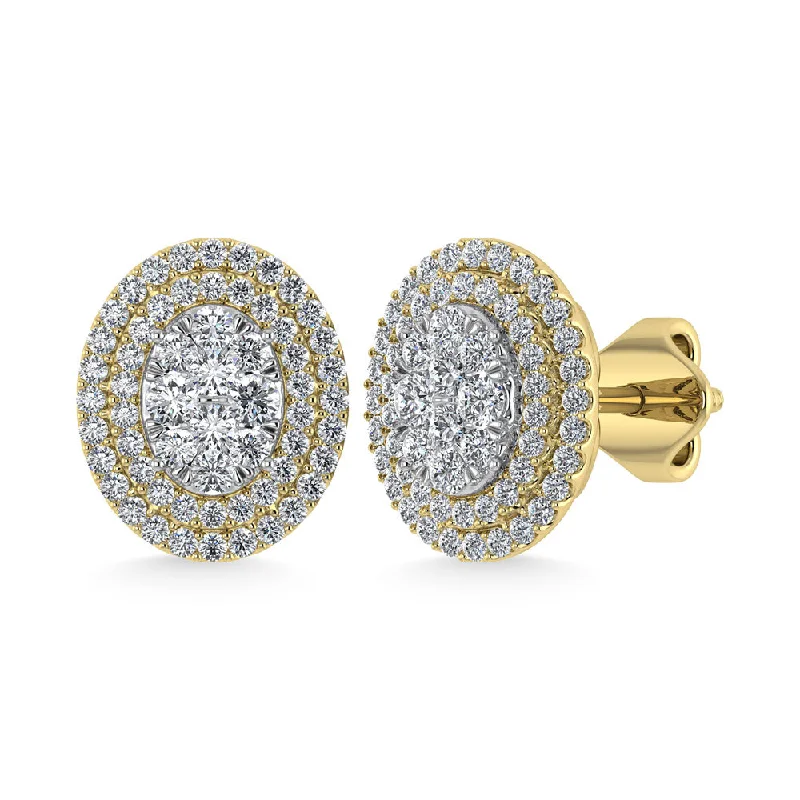 Handcrafted Earrings For One-Of-A-Kind Style-Diamond 7/8 Ct.Tw. Fashion Earrings in 14K Yellow Gold