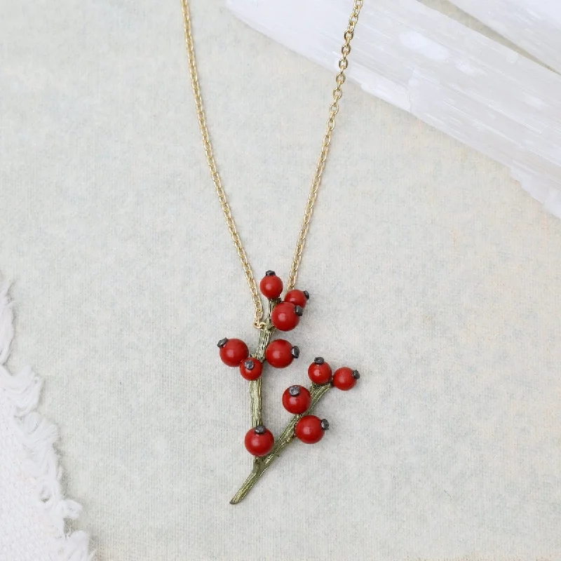 Trendy Gemstone Necklaces For Fashionistas-Winterberry Pendant Necklace