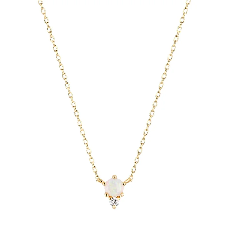 Minimalist Pendant Necklaces For Subtle Elegance-Zena Opal and Diamond Necklace