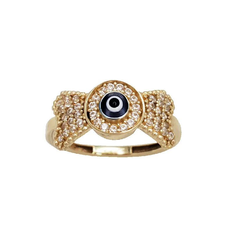 Elegant Ruby Rings For Engagement-Zirconia Evil Eye Ring (14K)