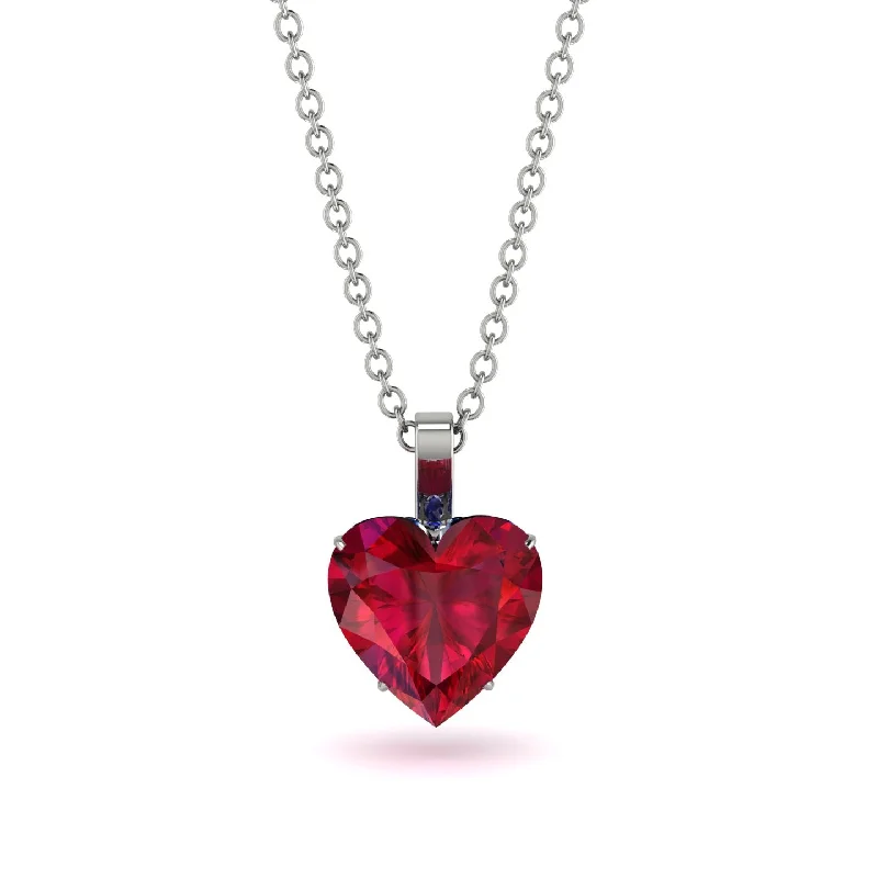 Personalized Name Necklaces For Gifts-Heart Ruby Necklace - Noelle No. 72