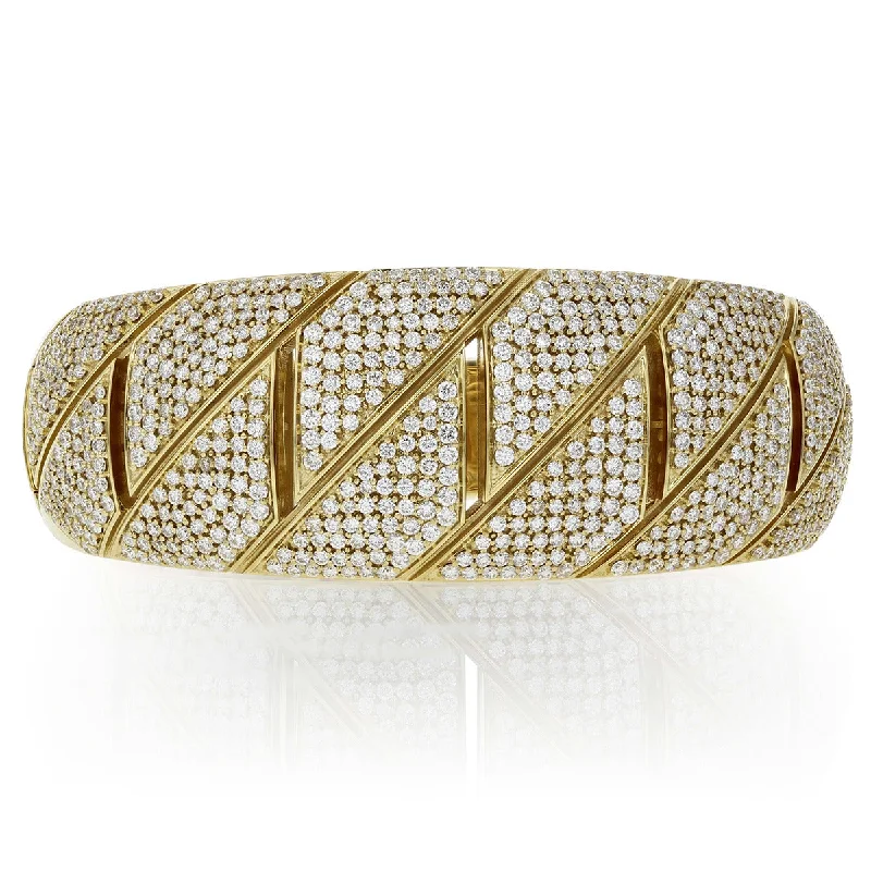 Bangles With Charm Elements-18K and Diamond Wide Bangle