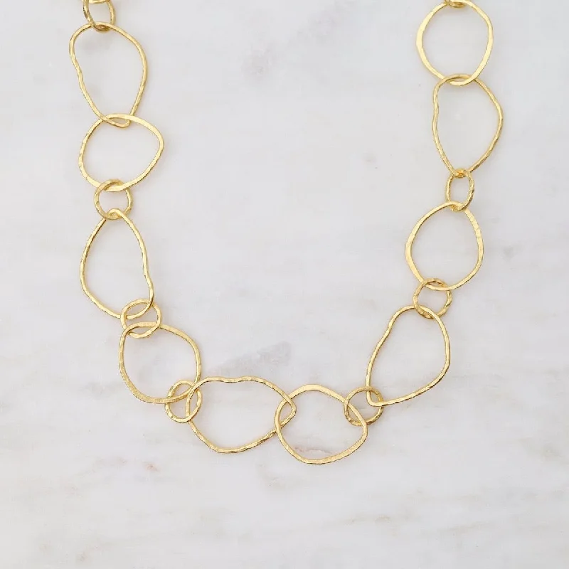 Classic Gold Chain Necklaces For Timeless Fashion-Gold Irregular Circles Link Chain Necklace