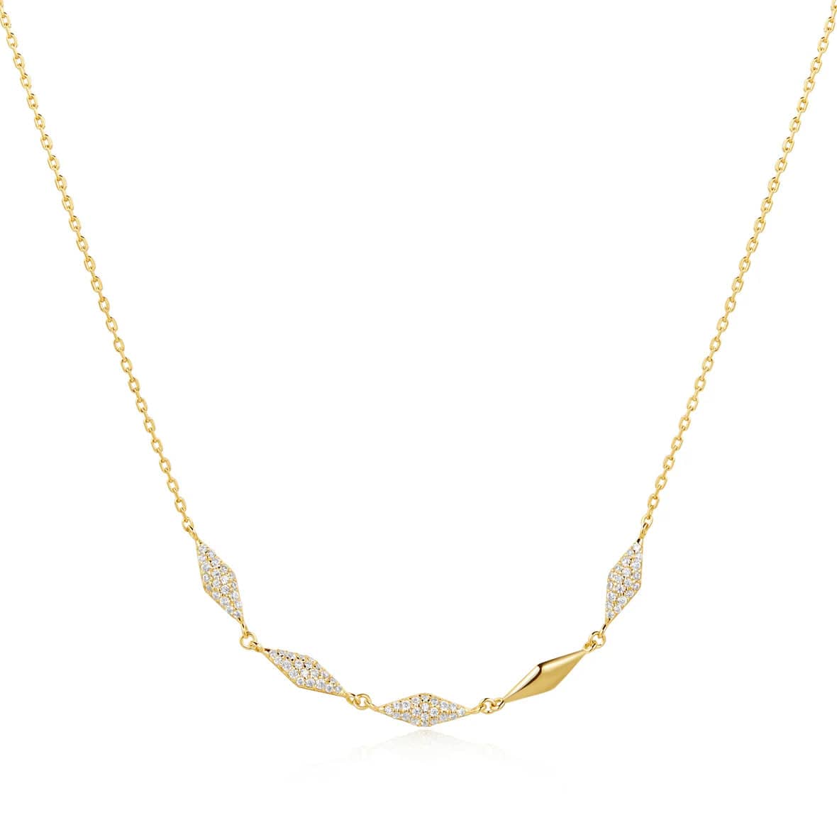 Simple Silver Pendant Necklaces For Casual Wear-Gold Multi Sparkle Necklace