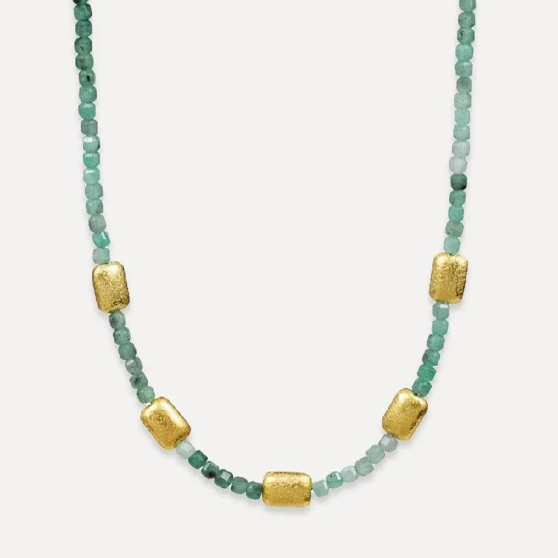 Trendy Multi-Layered Necklaces For Bold Style-Emerald Lhasa Necklace