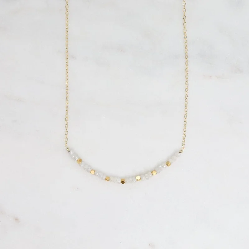 Unique Crystal Necklaces For Bold Fashion-Silverite & 18k Gold Vermeil Cubes Arc Necklace