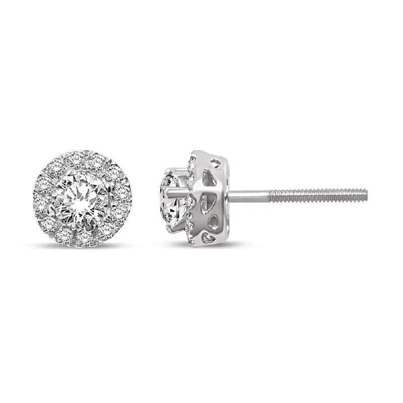 Minimalist Earrings For Subtle Style-14K White Gold 7/8 Ct.Tw. Diamond Stud Earrings