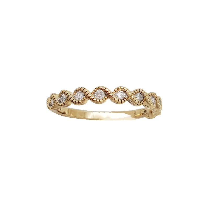 Minimalist Wedding Rings For Subtle Style-Diamond Twisted Band Ring (14K)