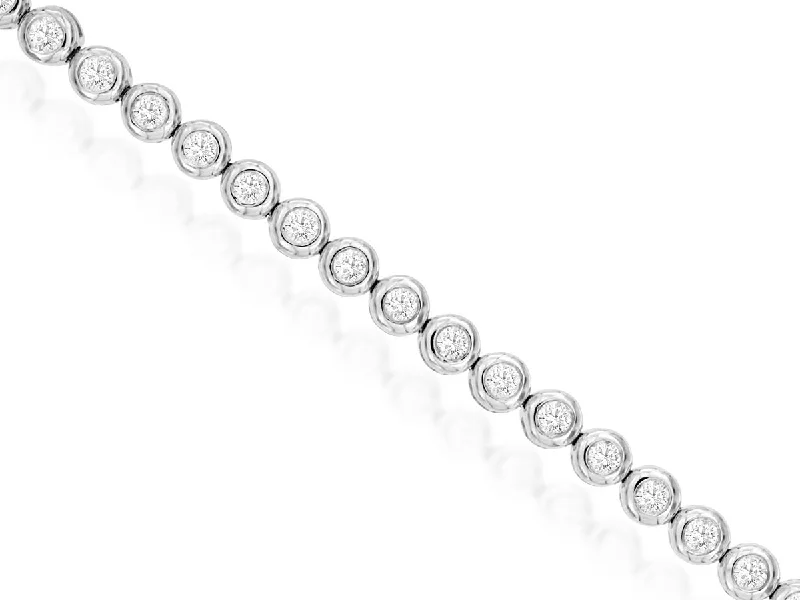 Bracelets With Love Messages-14K White Gold Diamond Tennis Bracelet